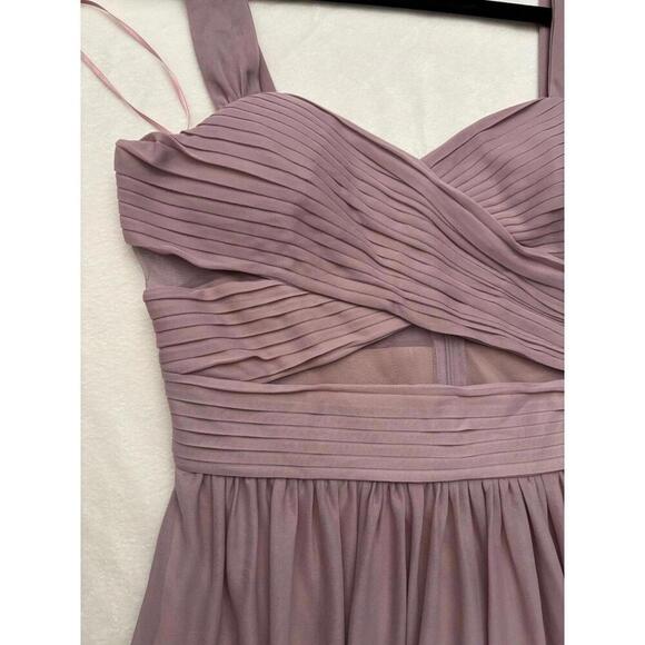 Birdie Grey Mauve Dress Sheer Cutouts Bridesmaid Evening Gown medium full length - Picture 6 of 14